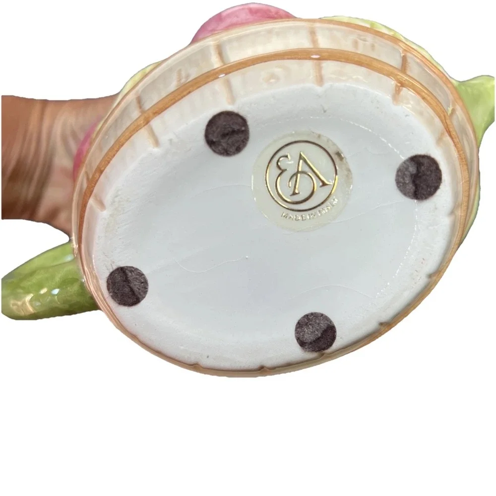 Italian Ceramic Apple Basket Teapot 6